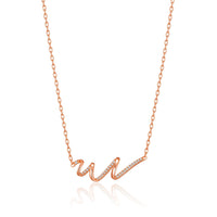 Rose Gold Plated Spiral Necklace Created with Zircondia® Crystals