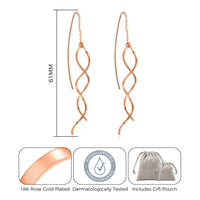 Rose Gold Plated Spiral Thread Earrings