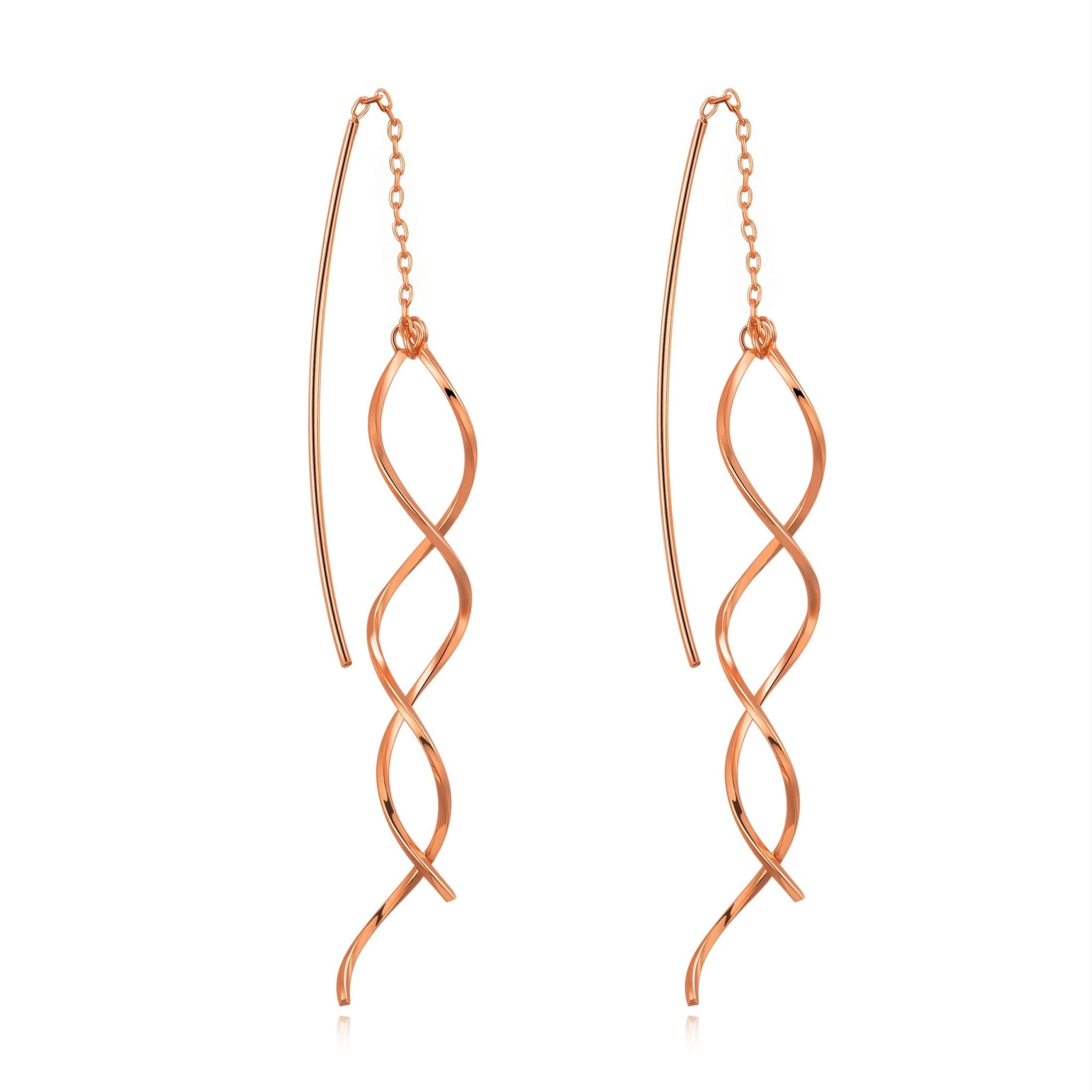 Rose Gold Plated Spiral Thread Earrings