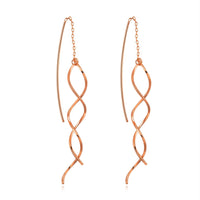 Rose Gold Plated Spiral Thread Earrings