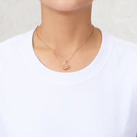 Rose Gold Plated Spiral Twist Necklace Created with Zircondia® Crystals