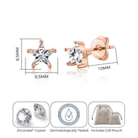 Rose Gold Plated Star Earrings Created with Zircondia® Crystals