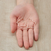 Rose Gold Plated Star Hoop Earrings