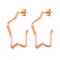 Rose Gold Plated Star Hoop Earrings