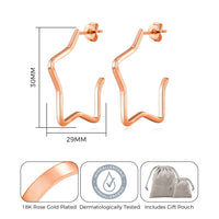 Rose Gold Plated Star Hoop Earrings