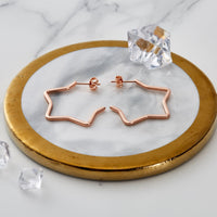 Rose Gold Plated Star Hoop Earrings