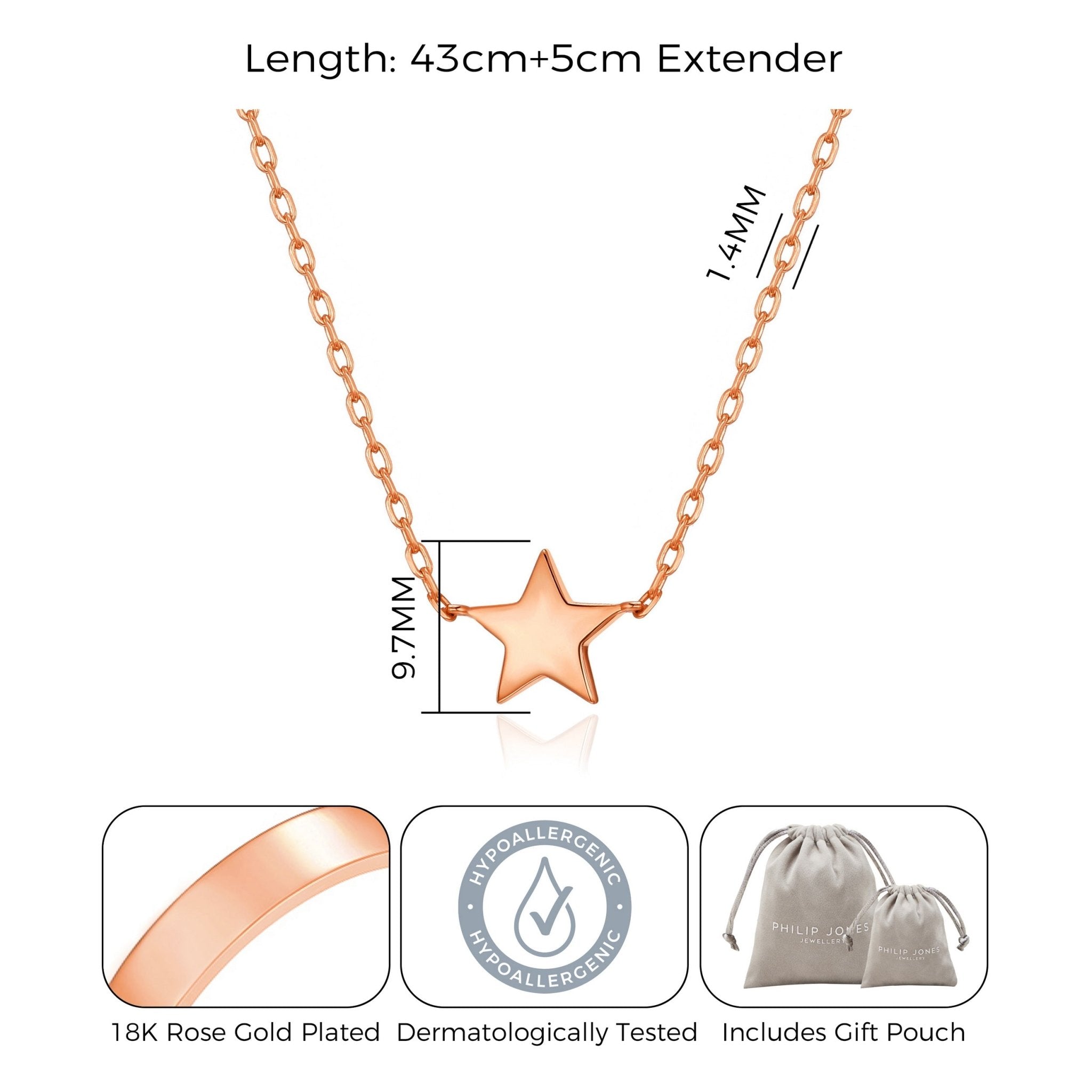 Rose Gold Plated Star Necklace