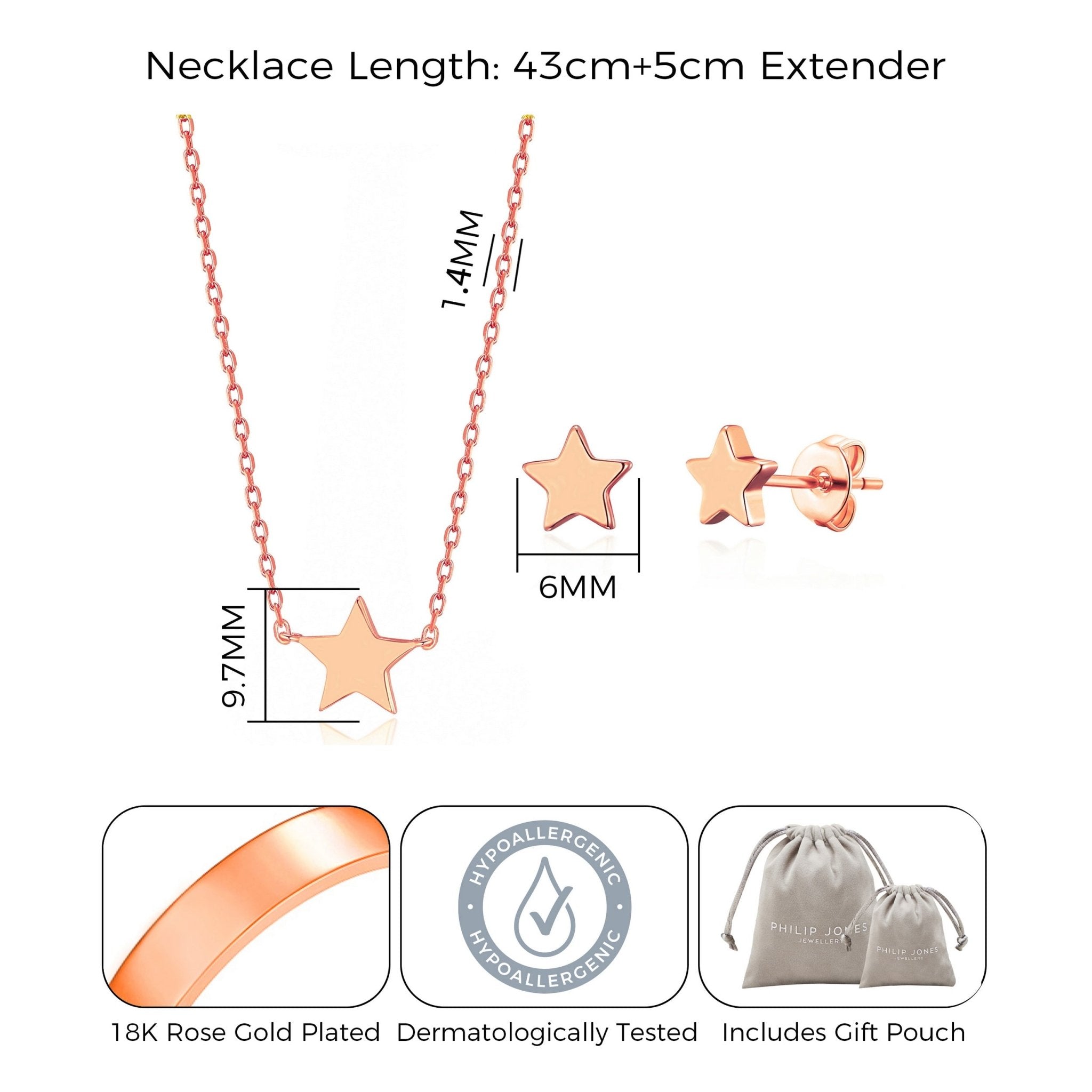 Rose Gold Plated Star Set
