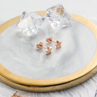 Rose Gold Plated Star Stud Earrings