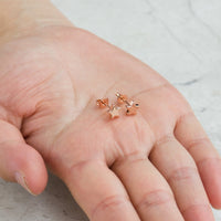 Rose Gold Plated Star Stud Earrings