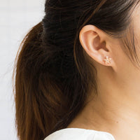 Rose Gold Plated Sterling Silver Flower Earrings Created with Zircondia® Crystals