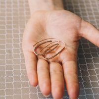 Rose Gold Plated Sterling Silver Hammered Hoop Earrings