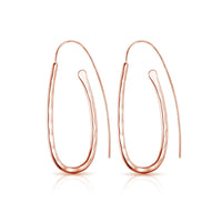 Rose Gold Plated Sterling Silver Hammered Hoop Earrings
