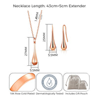 Rose Gold Plated Teardrop Set