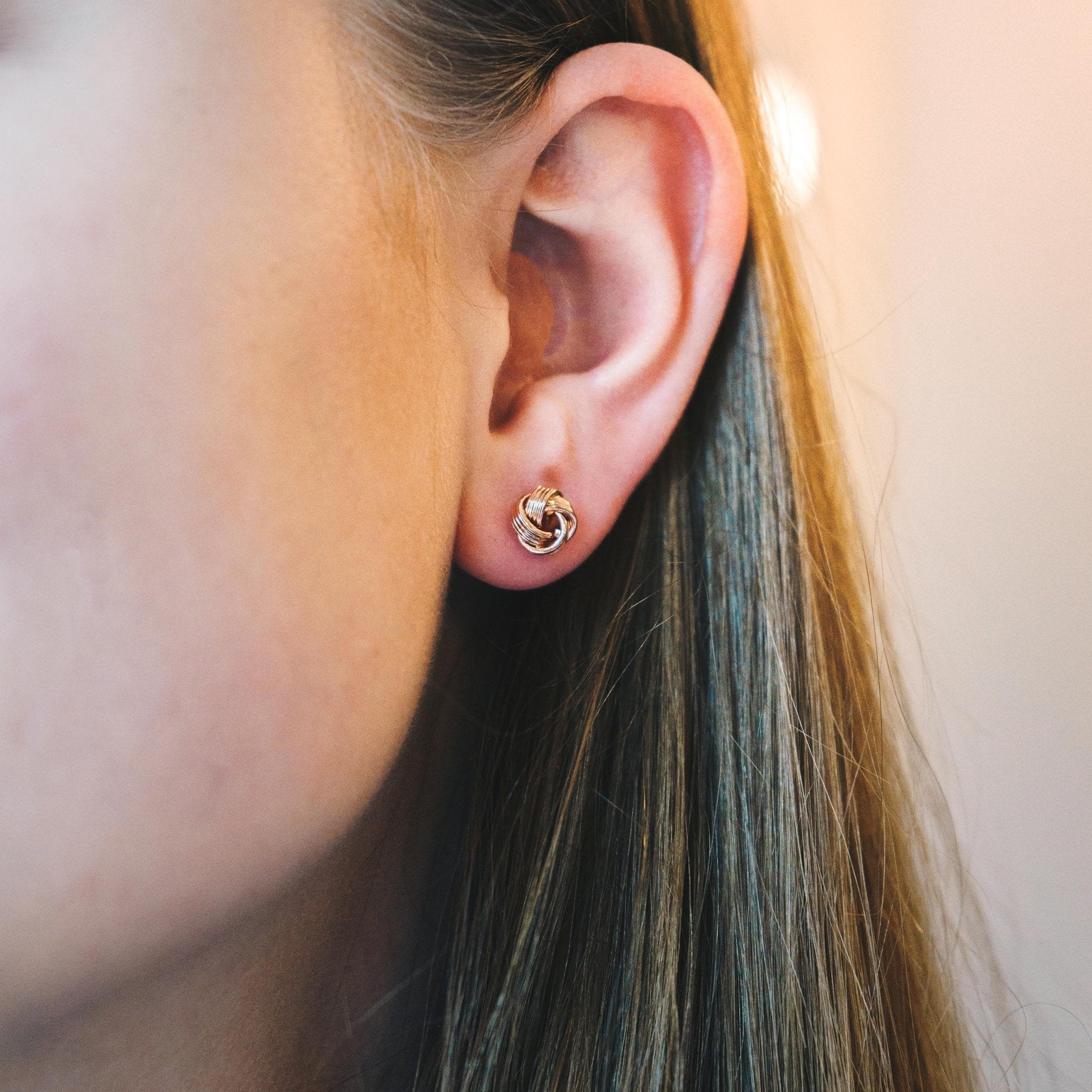 Rose Gold Plated Thank You for Helping us Tie The Knot Wedding Earrings with Quote Card