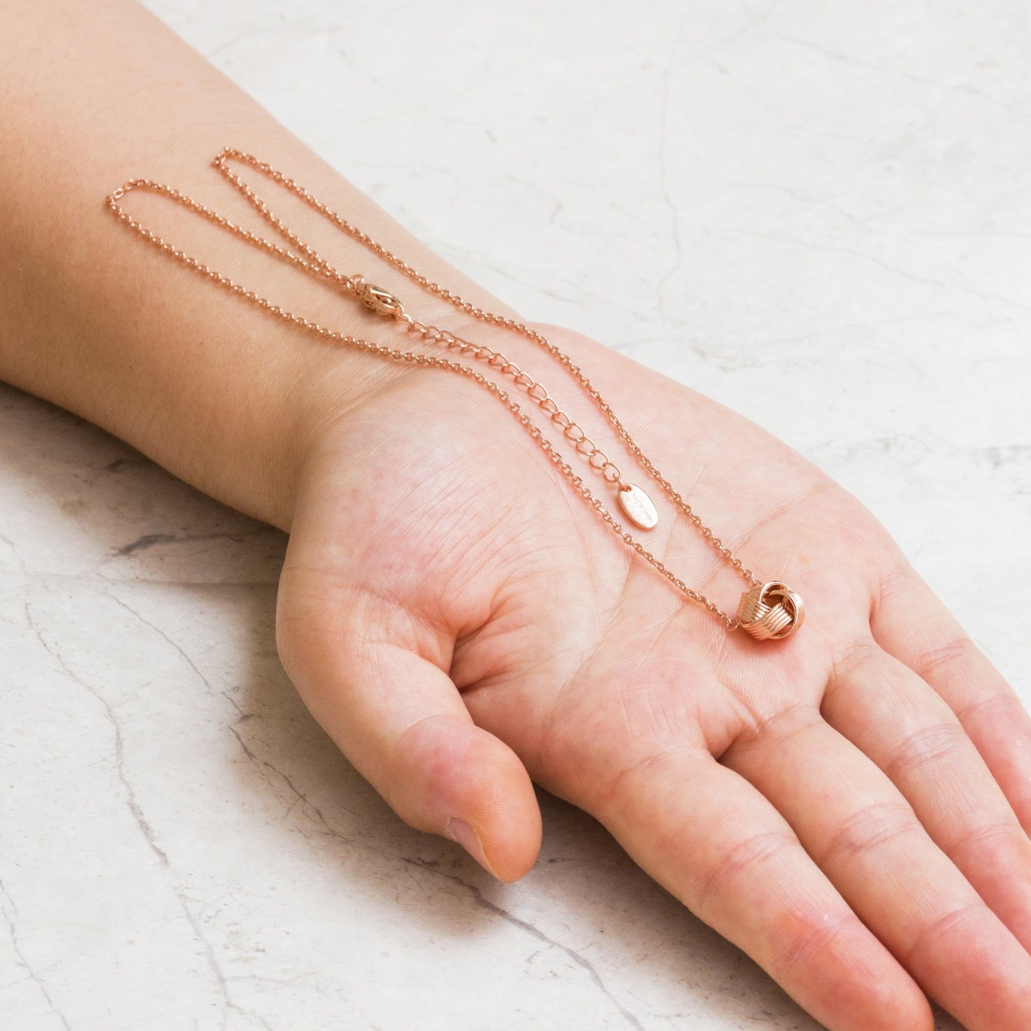 Rose Gold Plated Thank You for Helping us Tie The Knot Wedding Necklace with Quote Card