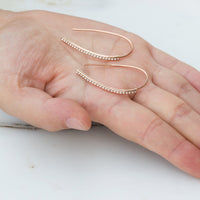 Rose Gold Plated Thread Earrings Created with Zircondia® Crystals