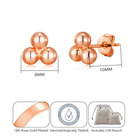 Rose Gold Plated Trinity Earrings