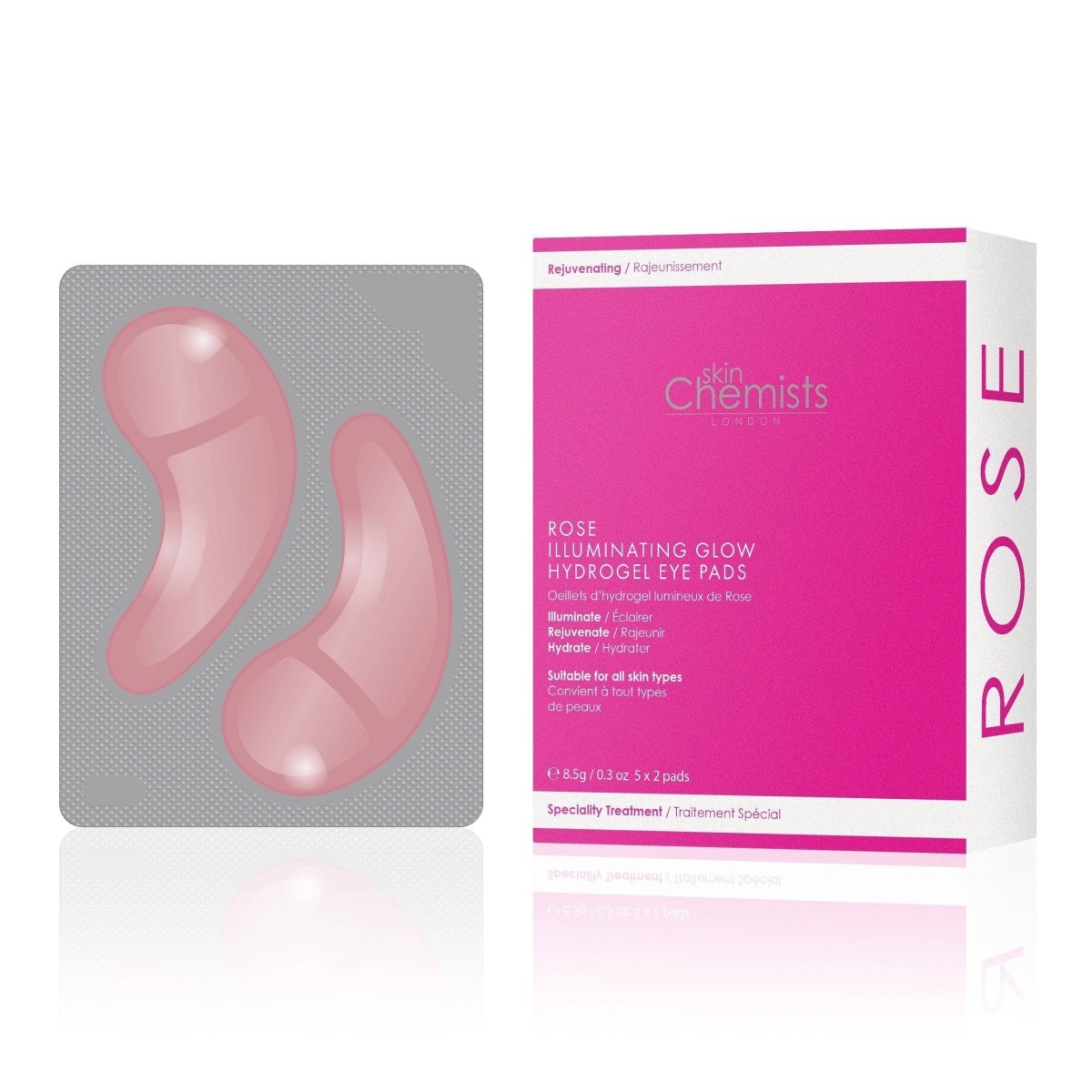 Rose Illuminating Glow Instant Hydrogel Eye Pads (5 x 2)