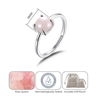 Rose Quartz Adjustable Ring with Quote Card