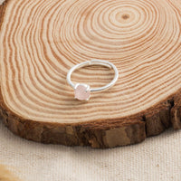 Rose Quartz Adjustable Ring with Quote Card