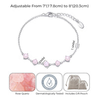 Rose Quartz Gemstone Bracelet with Quote Card