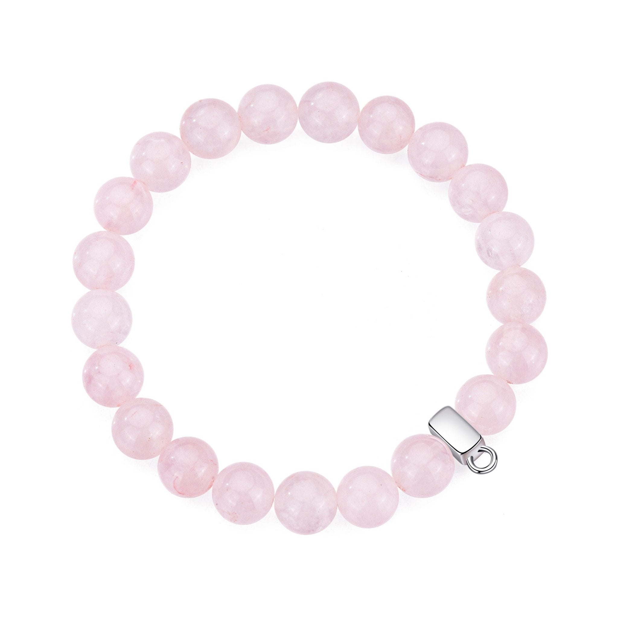 Rose Quartz Gemstone Charm Stretch Bracelet