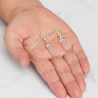 Rose Quartz Gemstone Drop Earrings