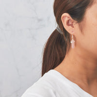 Rose Quartz Gemstone Drop Earrings with Quote Card