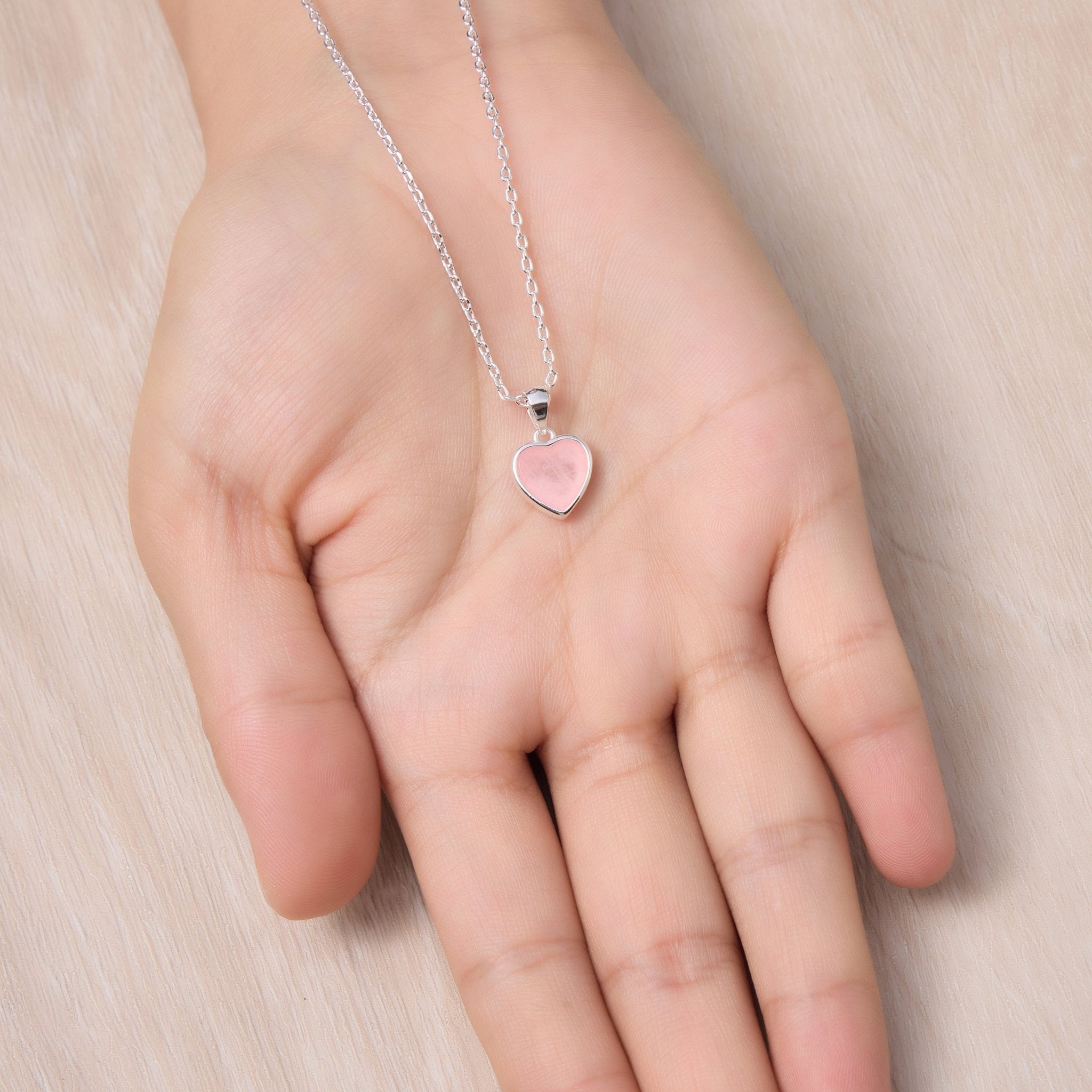 Rose Quartz Gemstone Heart Necklace