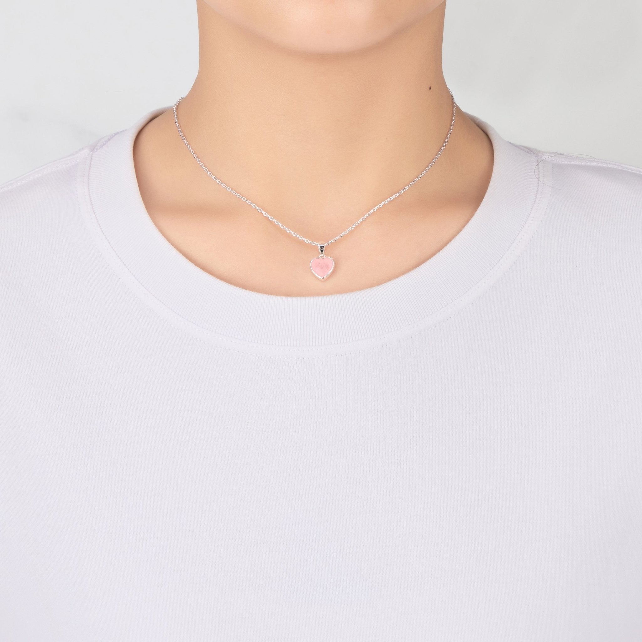 Rose Quartz Gemstone Heart Necklace