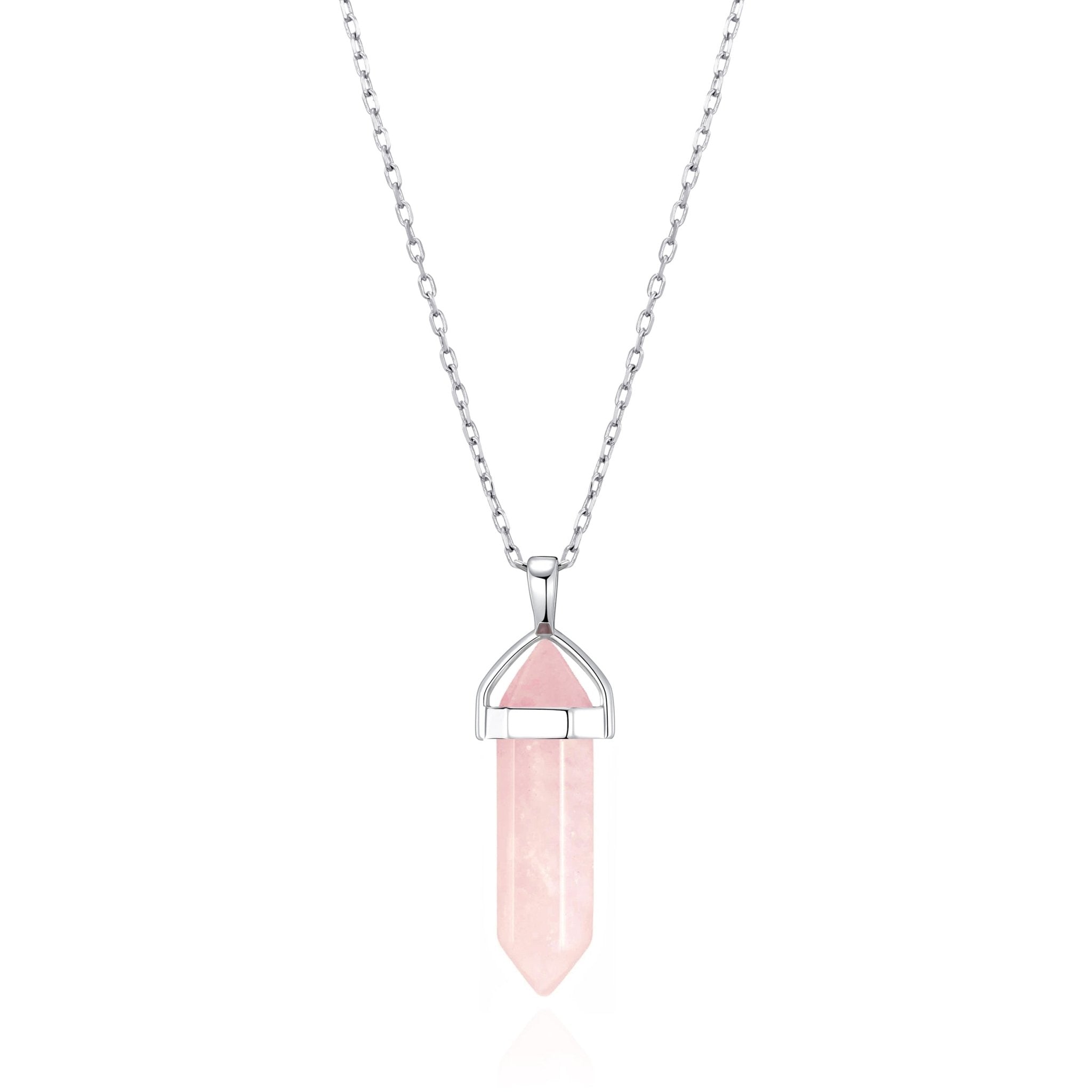Rose Quartz Genuine Gemstone Necklace