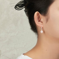 Rose Quartz Gemstone Round Drop Earrings