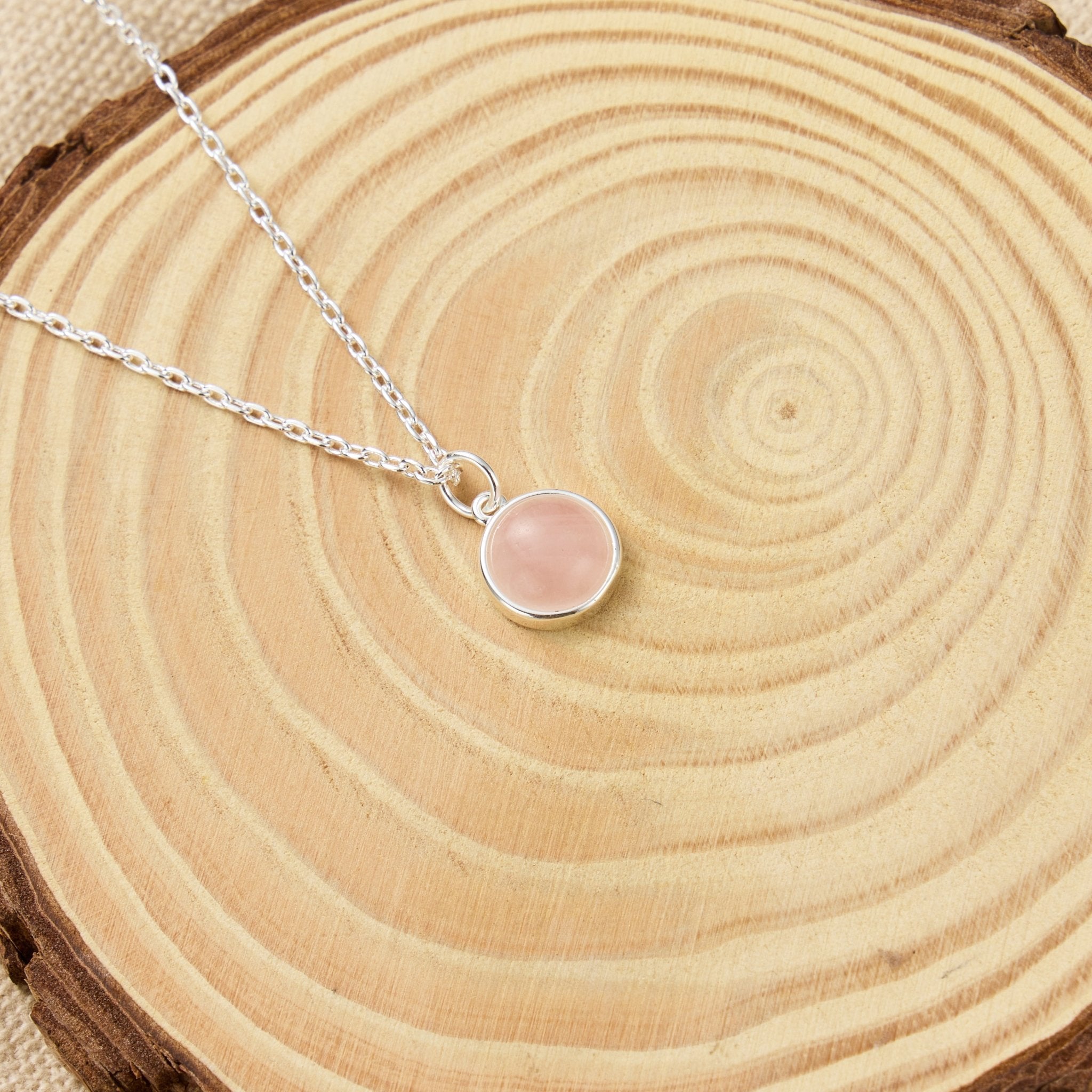 Rose Quartz Necklace with Quote Card