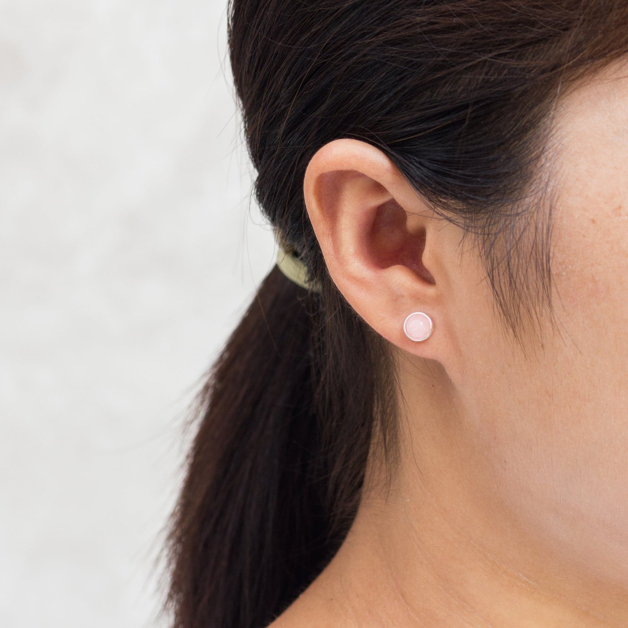 Rose Quartz Stud Earrings