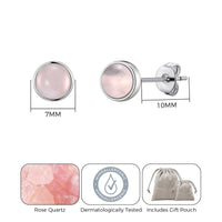 Rose Quartz Stud Earrings with Quote Card