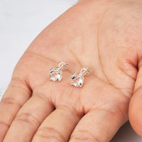Silver Plated Solitaire Crystal Stud Earrings Created with Zircondia® Crystals