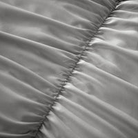 Ruched Grey Microfibre Duvet Cover Set with Pillowcases Ruffle Bedding Super Soft Easy Care Quilt Bed Linen by OLIVIA ROCCO
