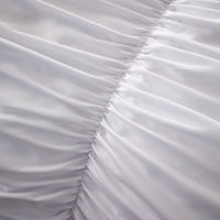 Ruched White Microfibre Duvet Cover Set with Pillowcases Ruffle Bedding Super Soft Easy Care Quilt Bed Linen by OLIVIA ROCCO