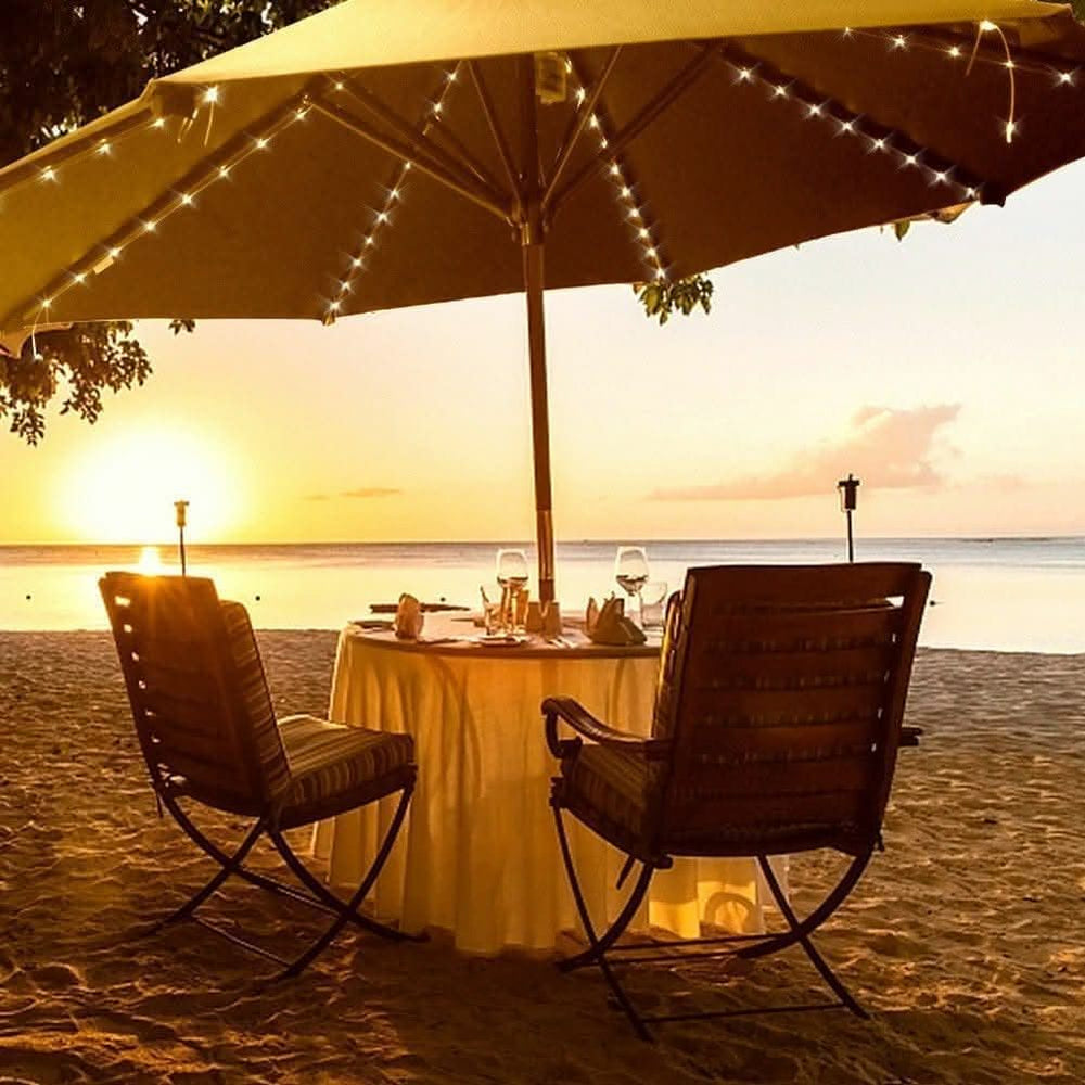 Solar Powed LED Parasol String Lights