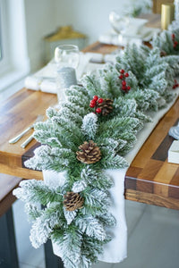 9FT Artificial Snow Dusted Christmas Garland