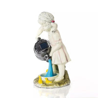 Solar Girl with Watering Can & Ducks Ornament