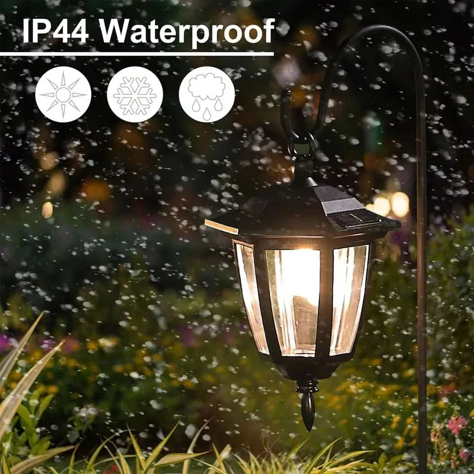 2 Solar-Powered Lantern Stake Garden Lights