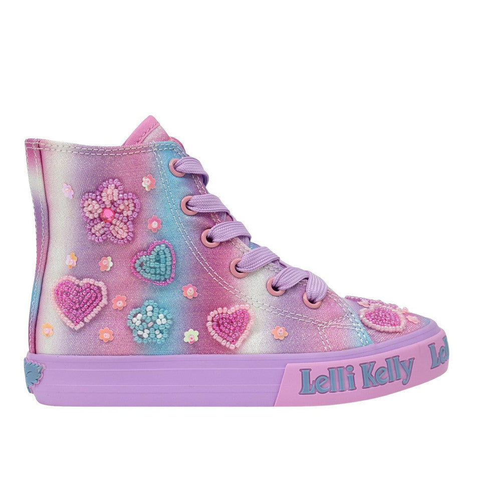 LELLI KELLY Girls Lilac Purple Penelope BaseBall Boots Mid Scarpa High Top Trainers