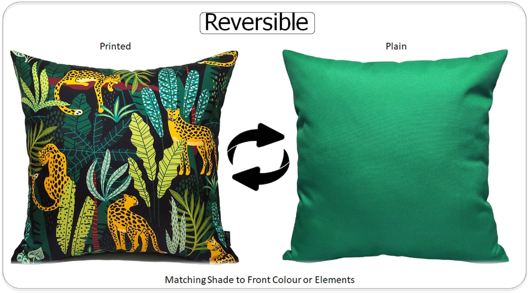 Safari Outdoor Waterproof Cushions 43x43cm Premium Comfort Durable Hollow-Fibre Filled Water-Resistant Stylish Decor for Patio Garden Beach Travel by OLIVIA ROCCO