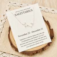 Sagittarius Star Sign Zodiac Constellation Necklace and Quote Card with Zircondia® Crystals