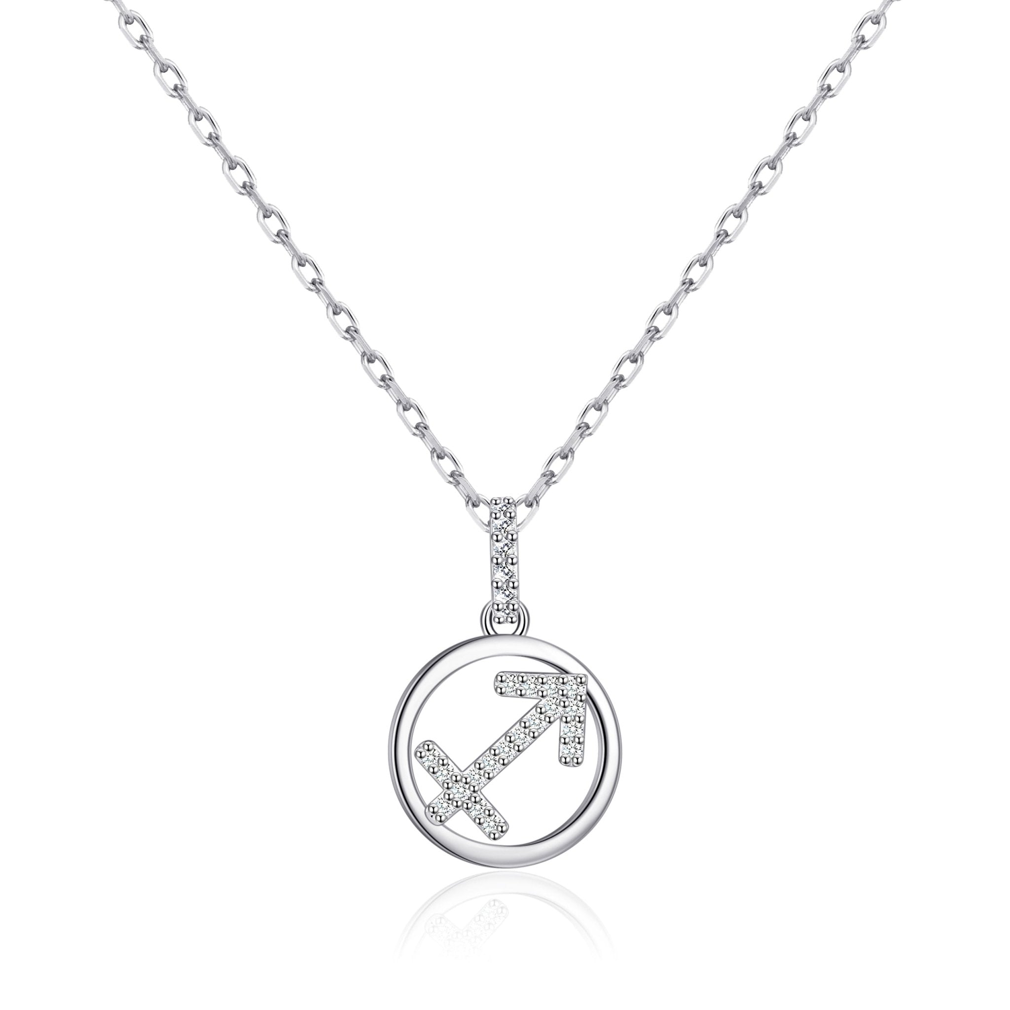Sagittarius Star Sign Zodiac Necklace and Quote Card with Zircondia® Crystals