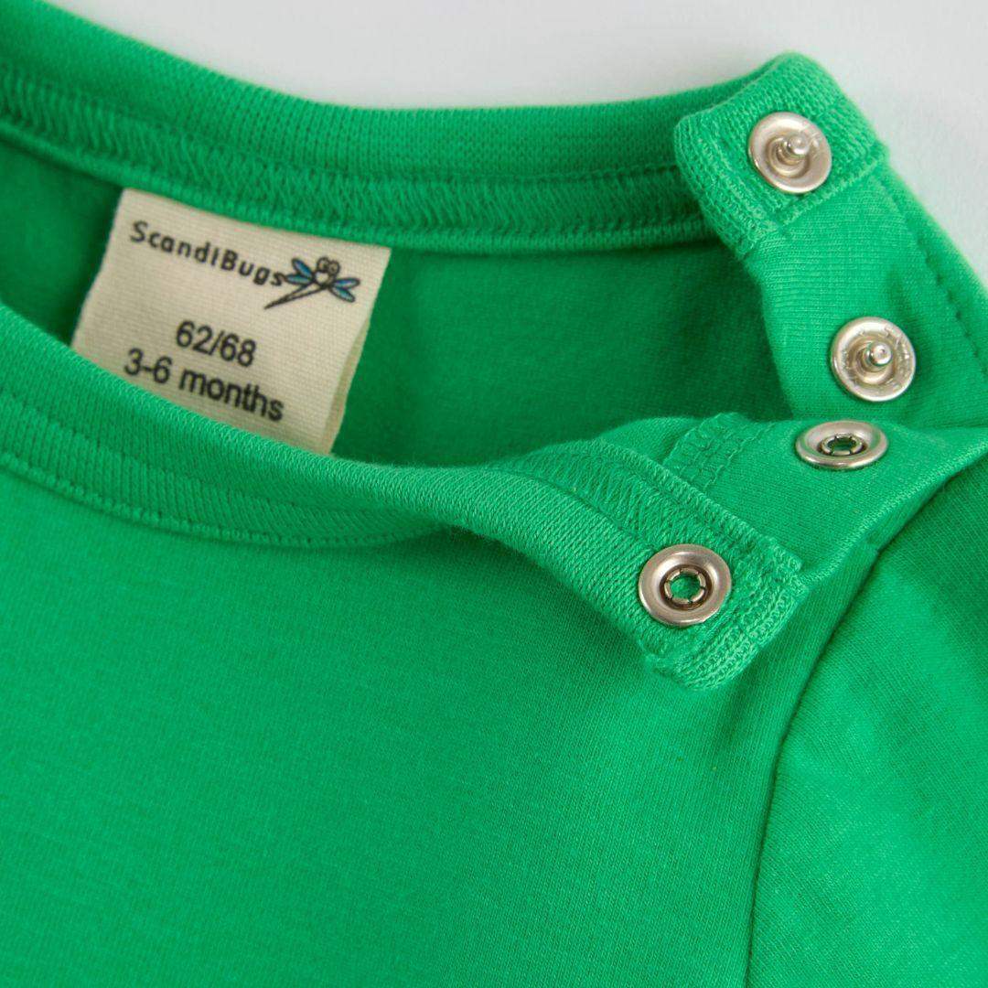 ScandiBugs Own Label Organic Long Sleeve Vest - Tropical Green