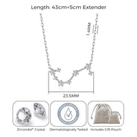 Scorpio Star Sign Zodiac Constellation Necklace with Zircondia® Crystals