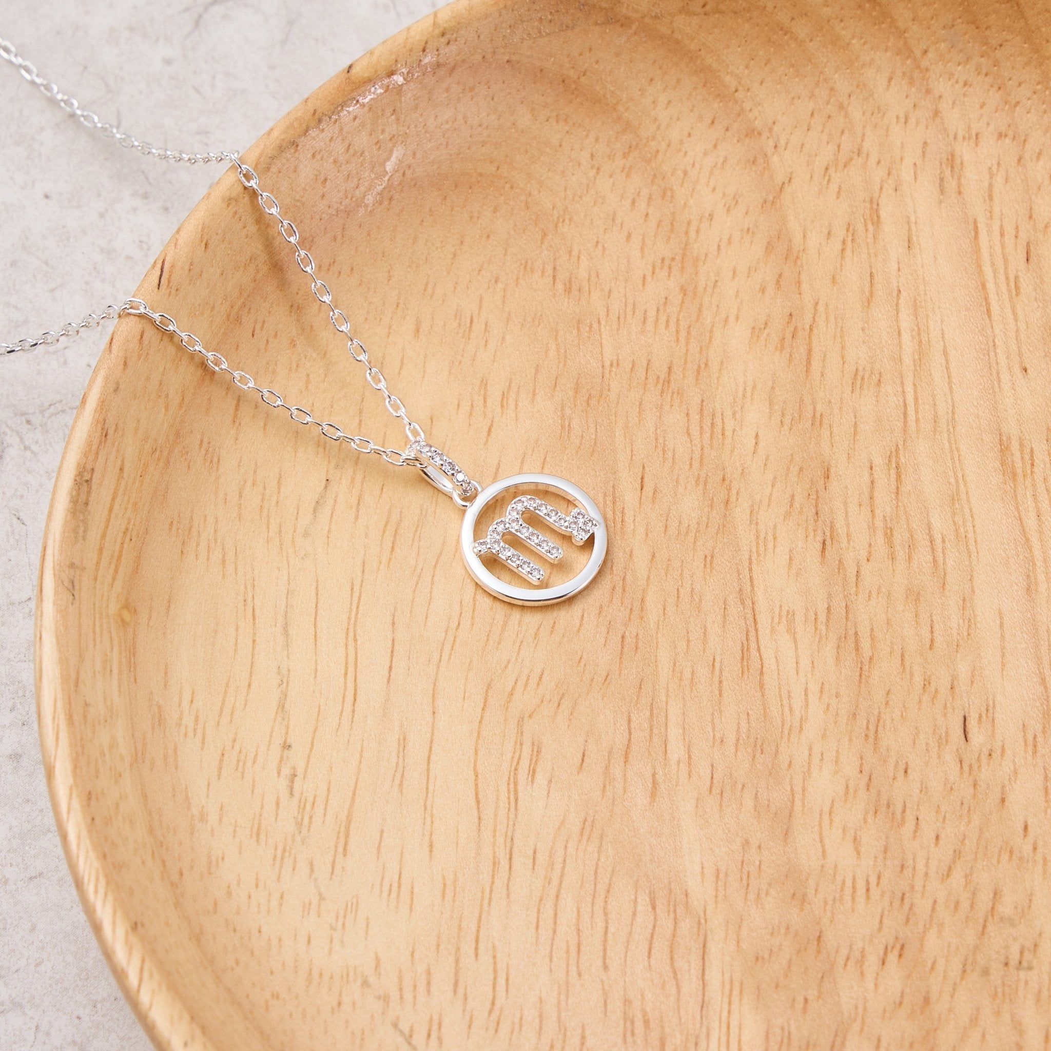 Scorpio Star Sign Zodiac Necklace and Quote Card with Zircondia® Crystals